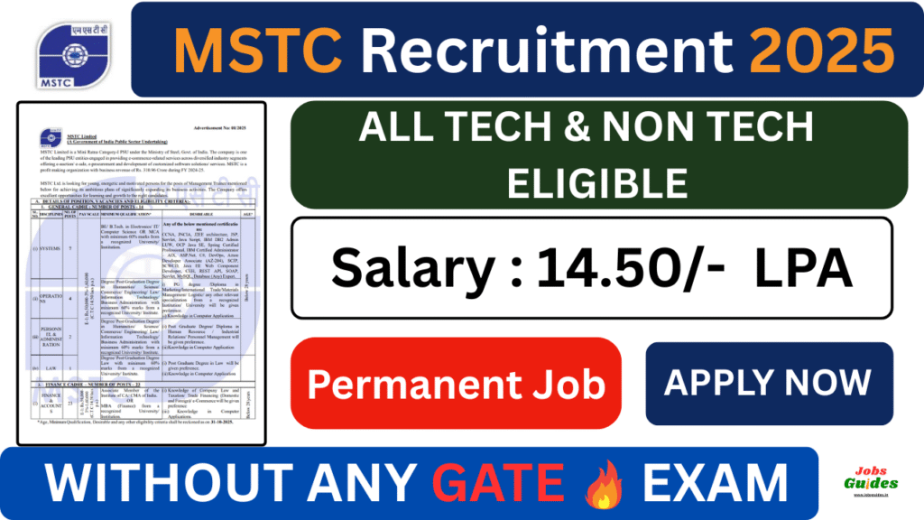 MSTC Recruitment 2025