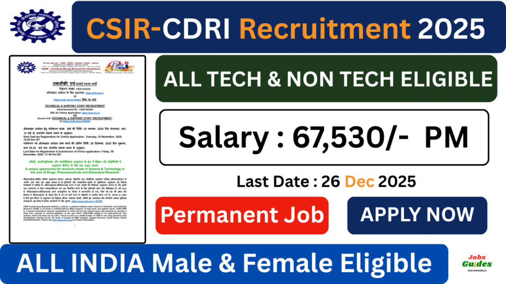 CSIR-CDRI Recruitment 2025