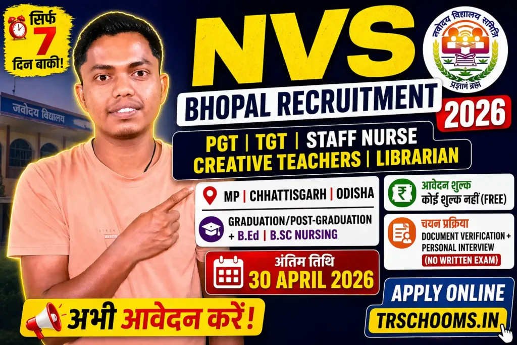 NVS Bhopal Recruitment 2026