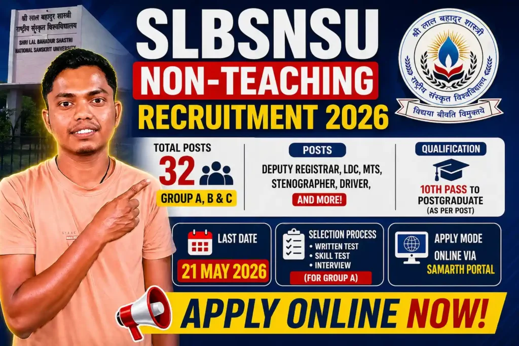 SLBSNSU Non-Teaching Recruitment 2026