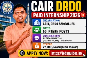 CAIR DRDO Paid Internship 2026