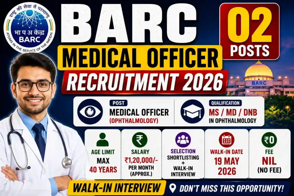 BARC Medical Officer Recruitment 2026